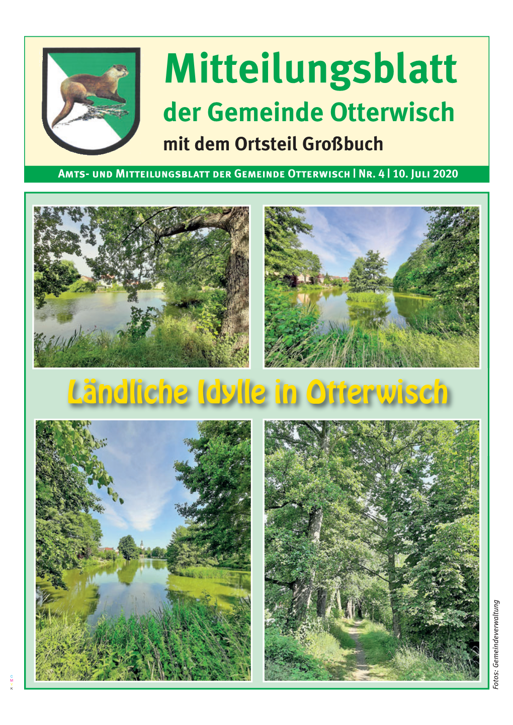 Mitteilungsblatt Der Gemeinde Otterwisch Mit Dem Ortsteil Großbuch Amts- Und Mitteilungsblatt Der Gemeinde Otterwisch | Nr