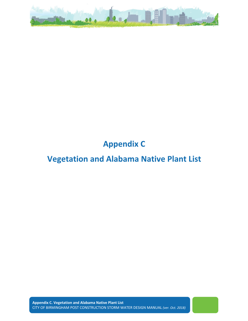 Appendix C Vegetation and Alabama Native Plant List A