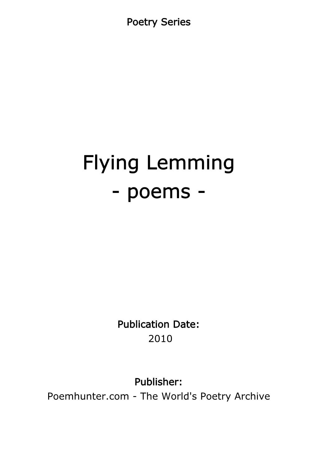 Flying Lemming - Poems