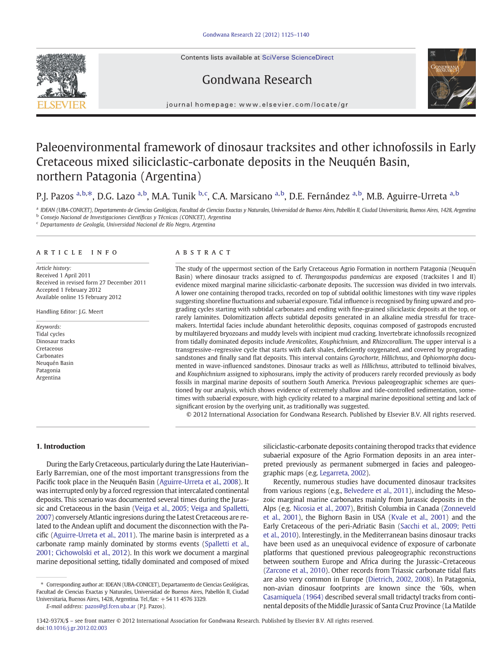 Paleoenvironmental Framework of Dinosaur Tracksites and Other Ichnofossils in Early Cretaceous Mixed Siliciclastic-Carbonate