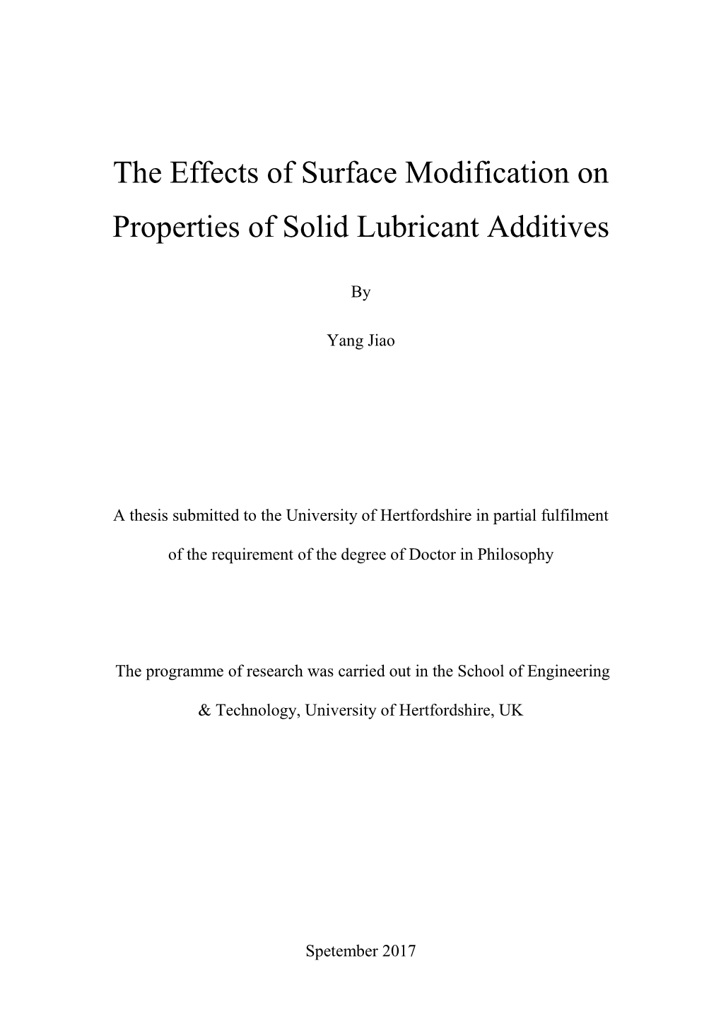 A Study of Effects of Surface Modified Fine-Particles As Lubricant Additives