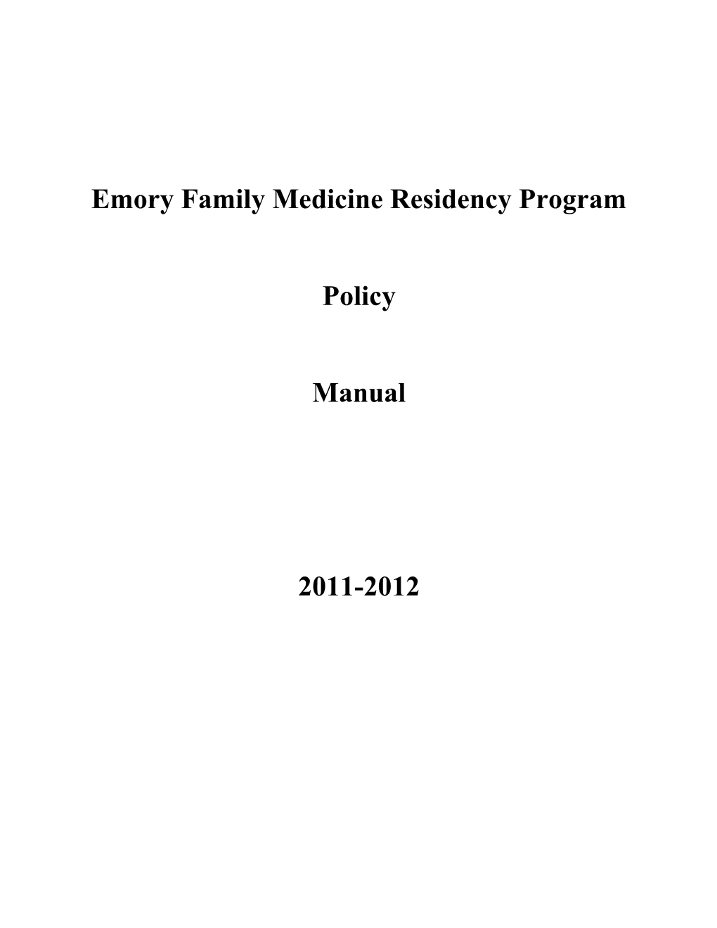 Emory Family Medicine Residency Program