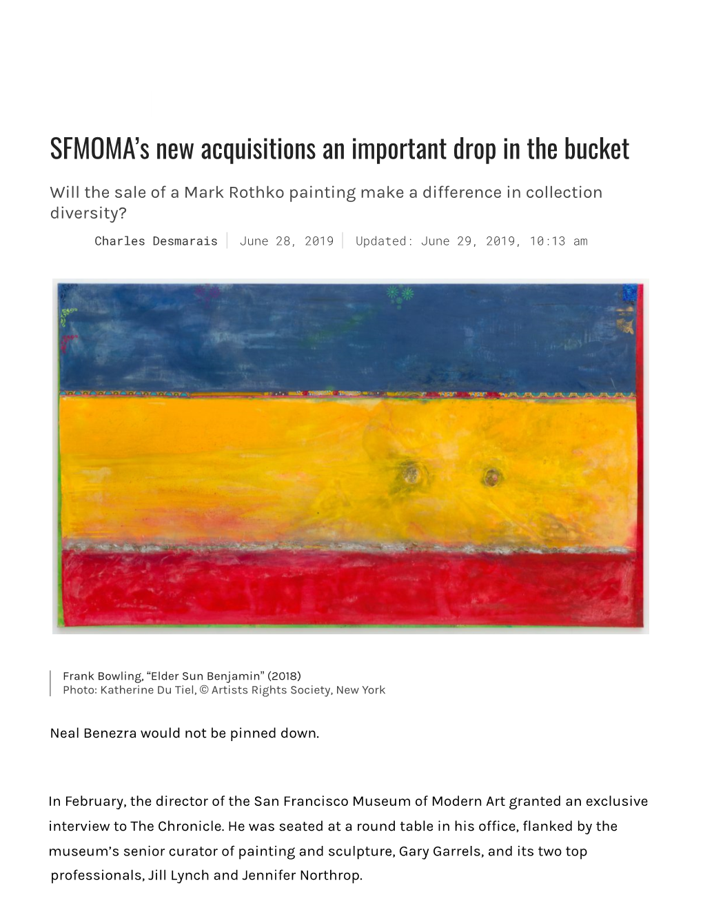 SFMOMA's New Acquisitions an Important Drop in the Bucket