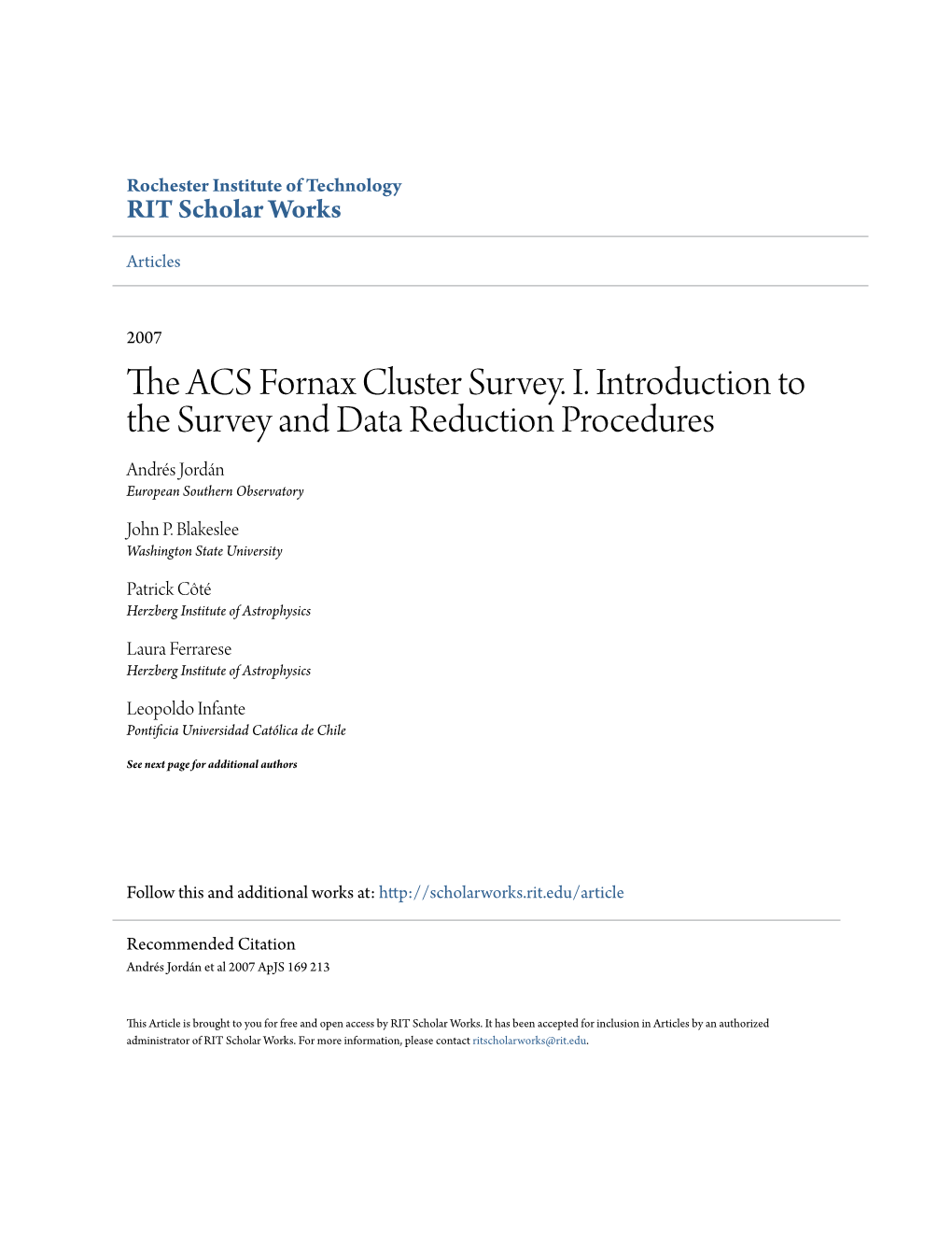 The ACS Fornax Cluster Survey. I. Introduction to the Survey and Data