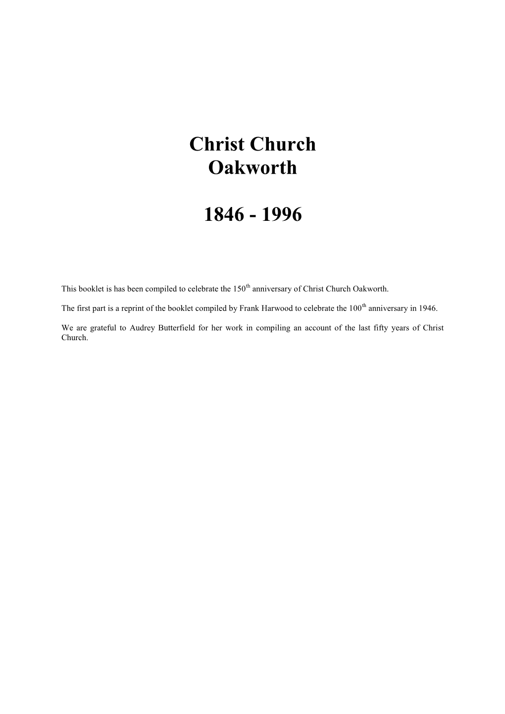 Christ Church Oakworth 1846