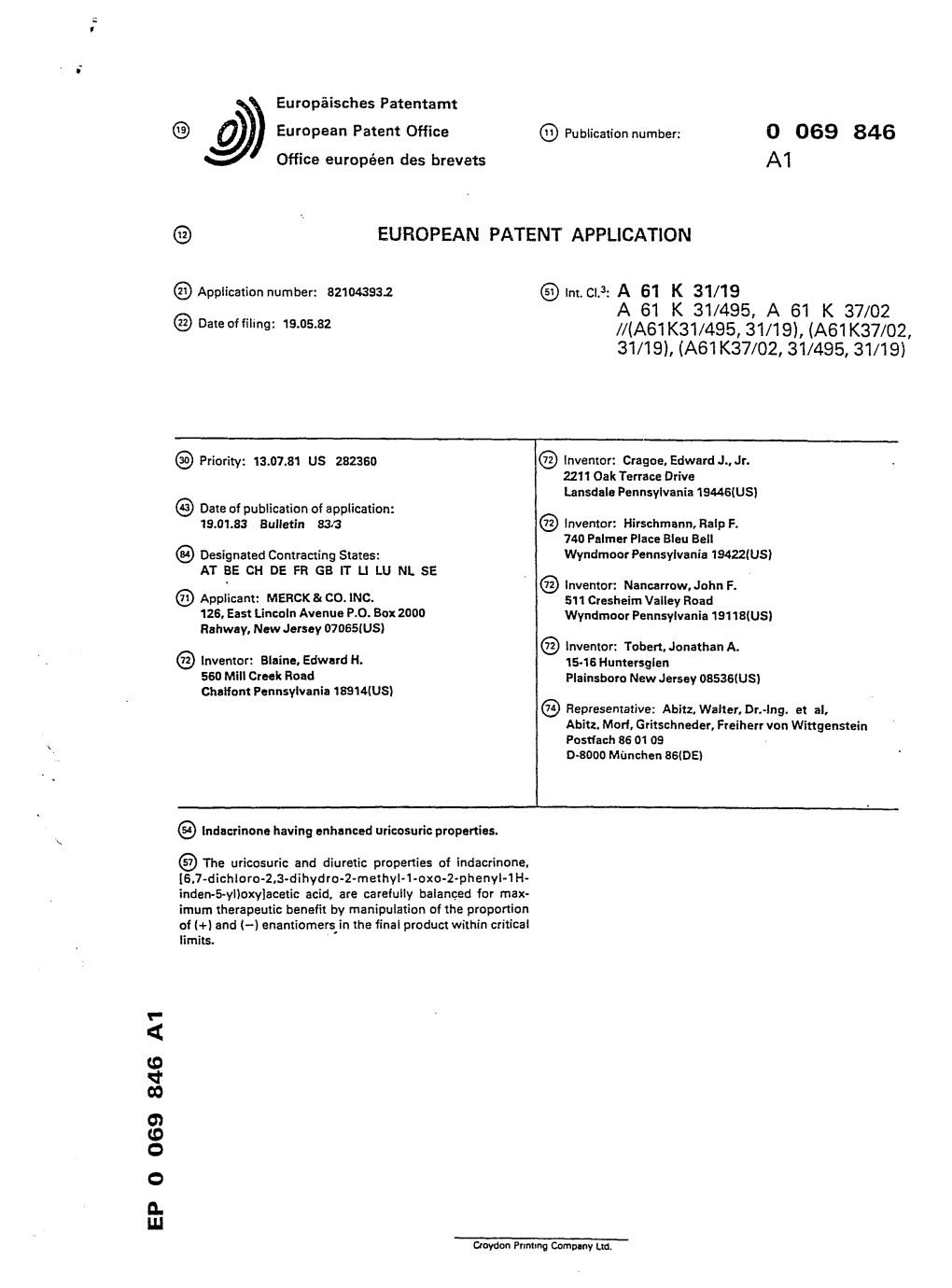 Indacrinone Having Enhanced Uricosuric Properties