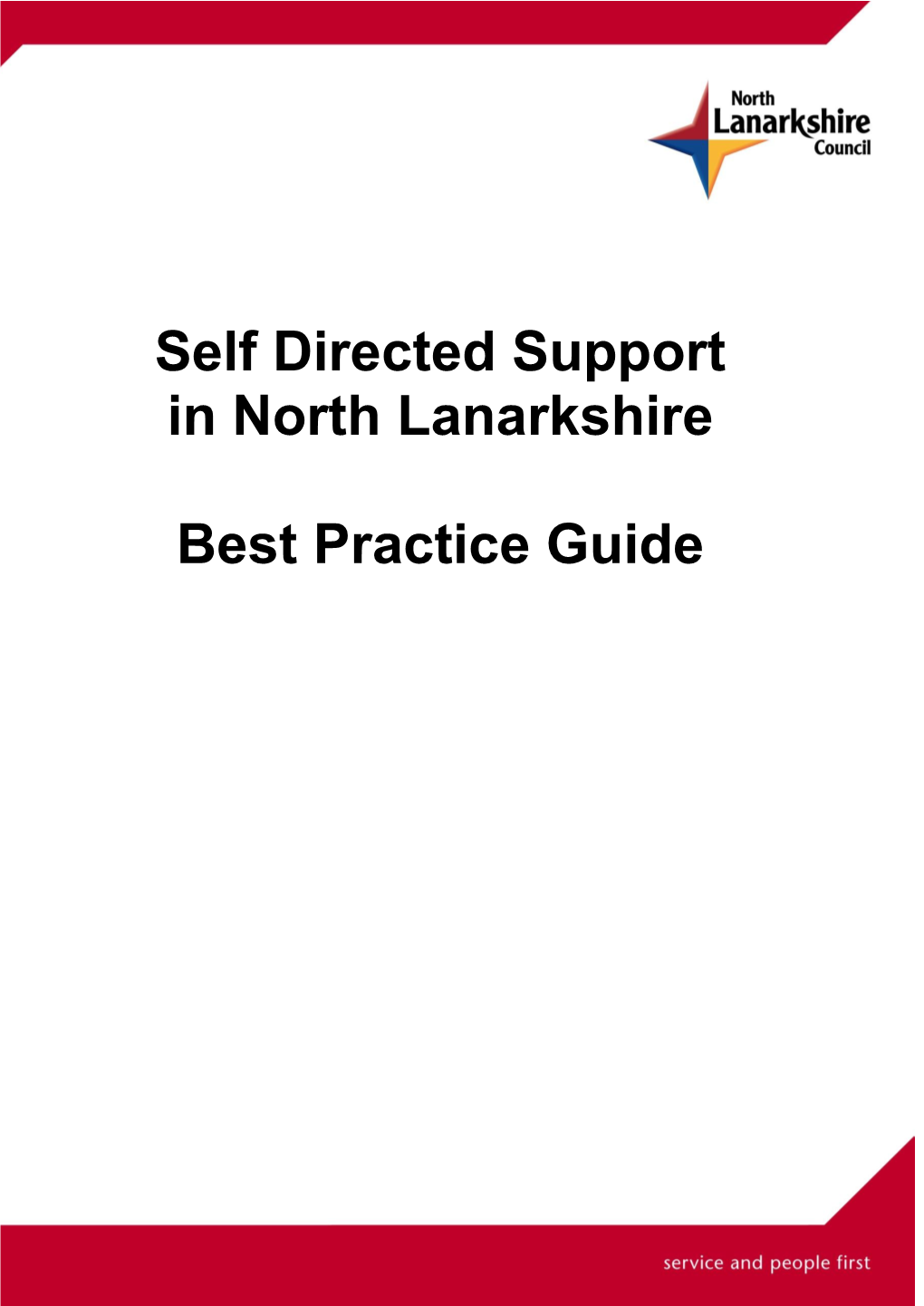 Self Directed Support in North Lanarkshire Best Practice Guide