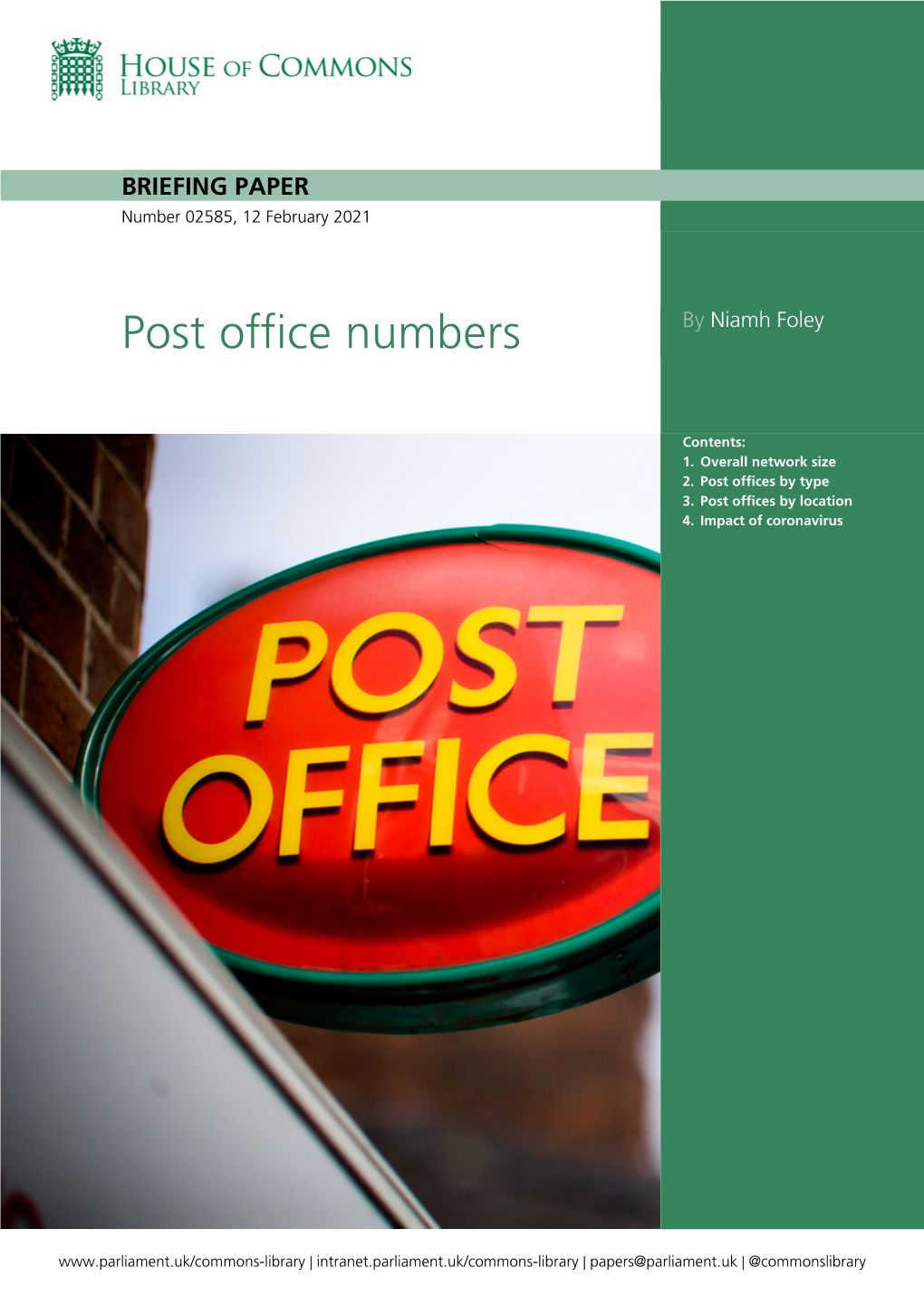 Post Office Numbers