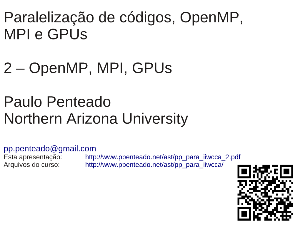 Paralelização De Códigos, Openmp, MPI E Gpus 2