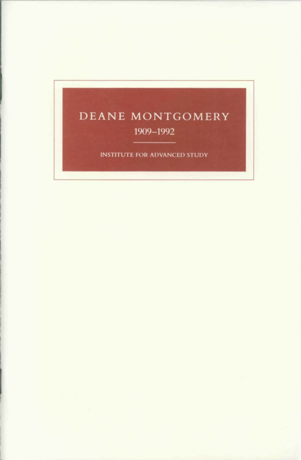 Deane Montgomery, 1909-1992