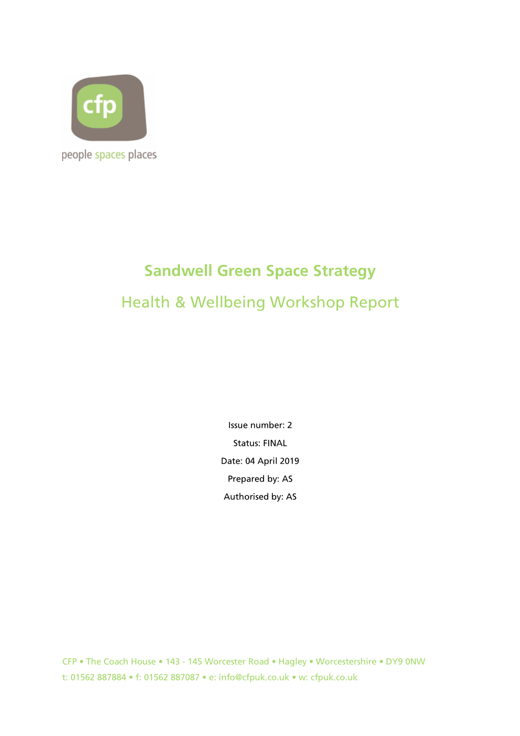 Sandwell GSS HWB Workshop Report V1