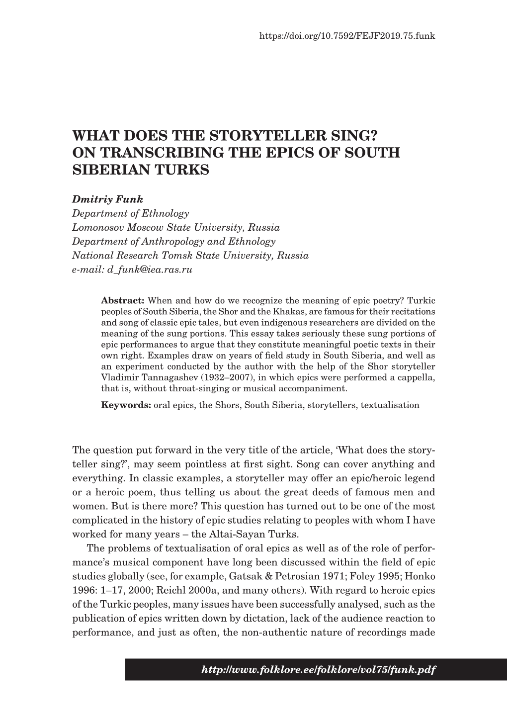 What Does the Storyteller Sing? on Transcribing the Epics of South Siberian Turks