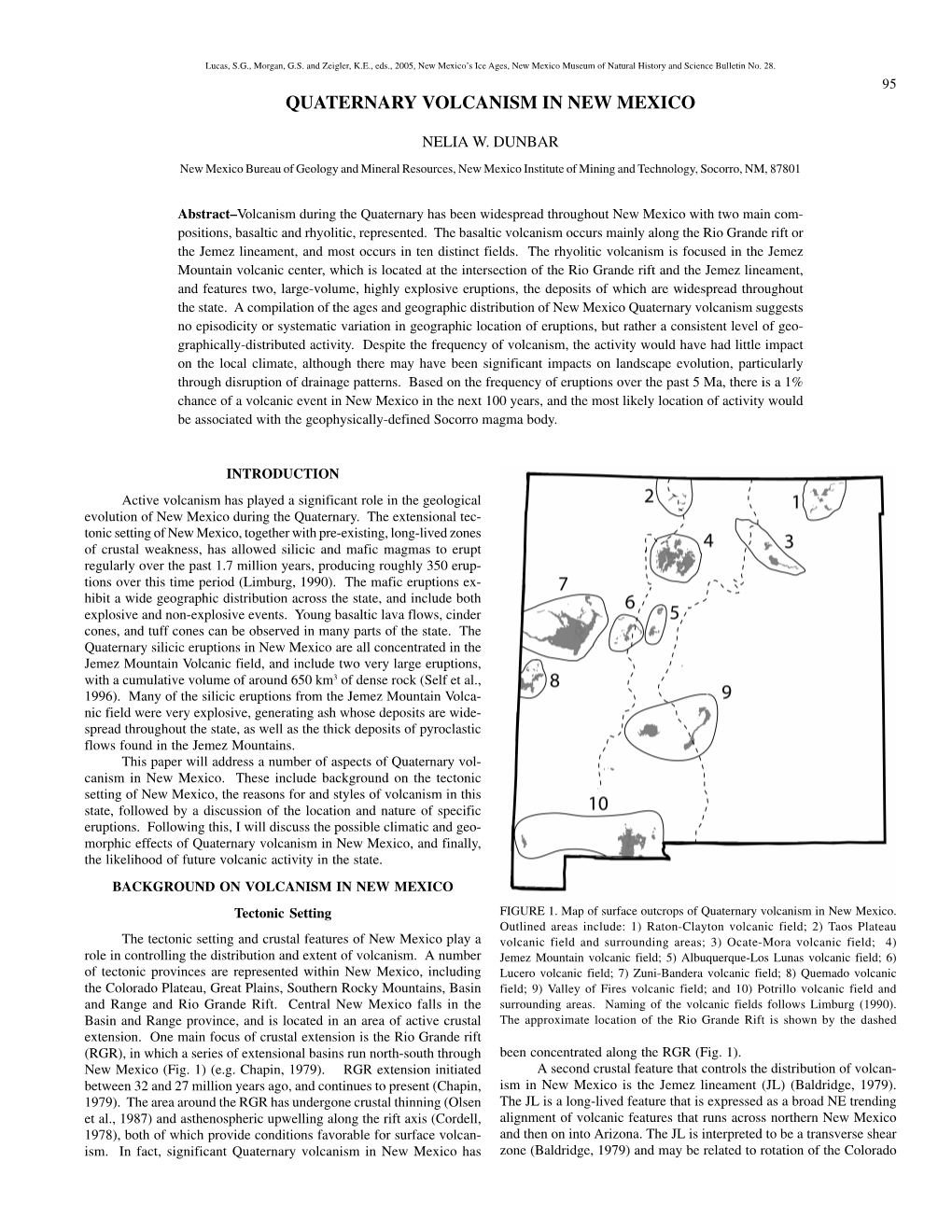 Quaternary Volcanism in New Mexico