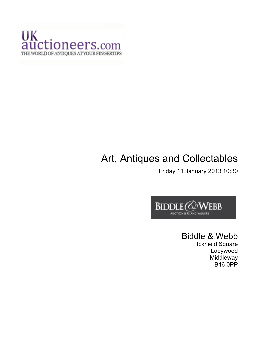 Art, Antiques and Collectables Friday 11 January 2013 10:30