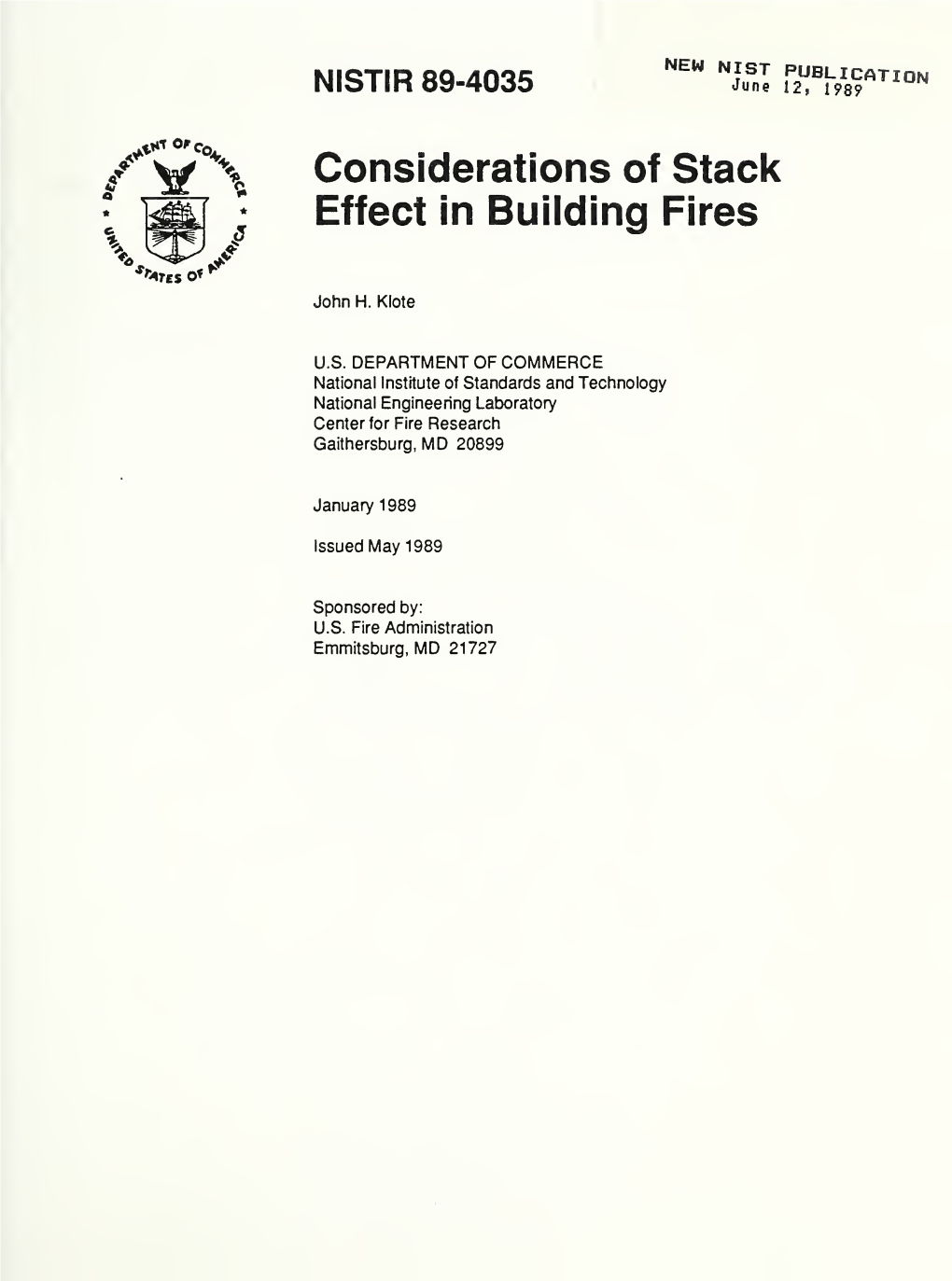 Considerations of Stack Effect in Building Fires
