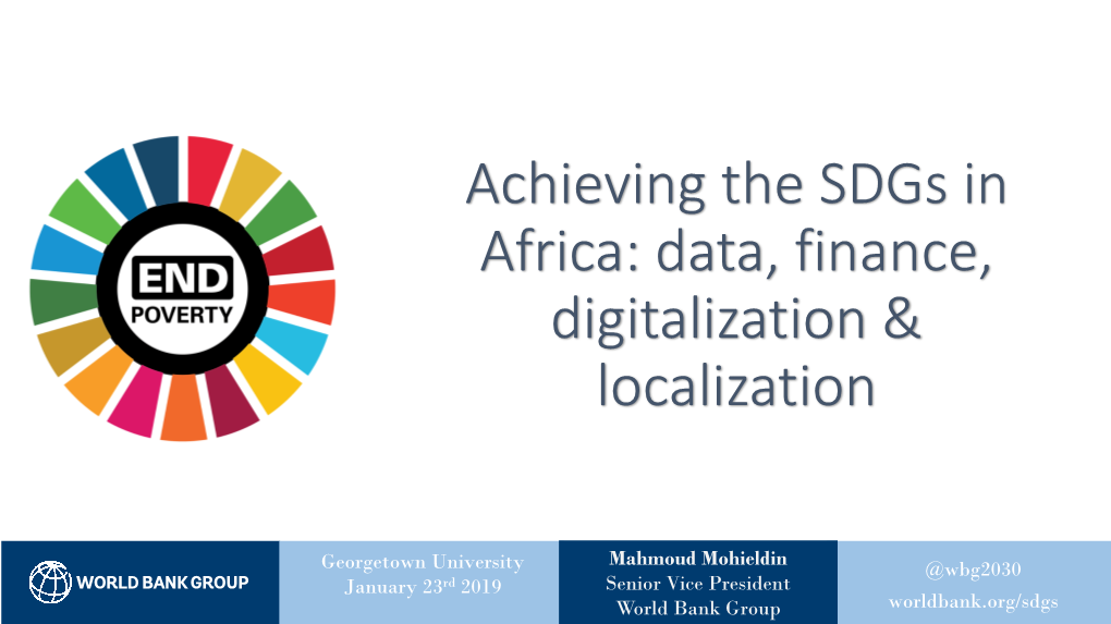 Achieving the Sdgs in Africa: Data, Finance, Digitalization & Localization