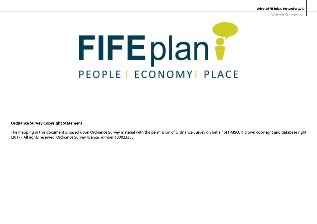 Fifeplan, September 2017 1 Written Statement