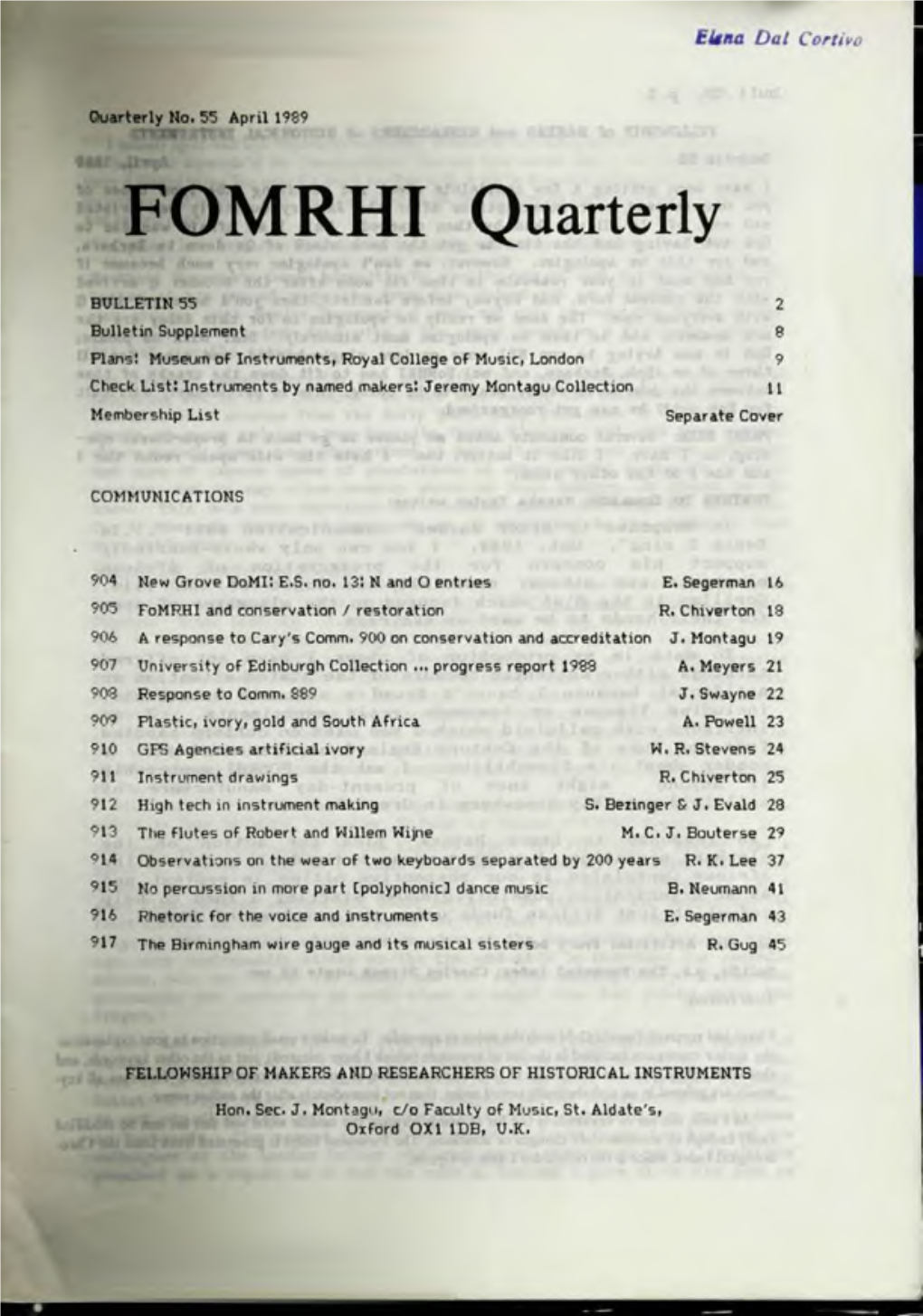 FOMRHI Quarterly