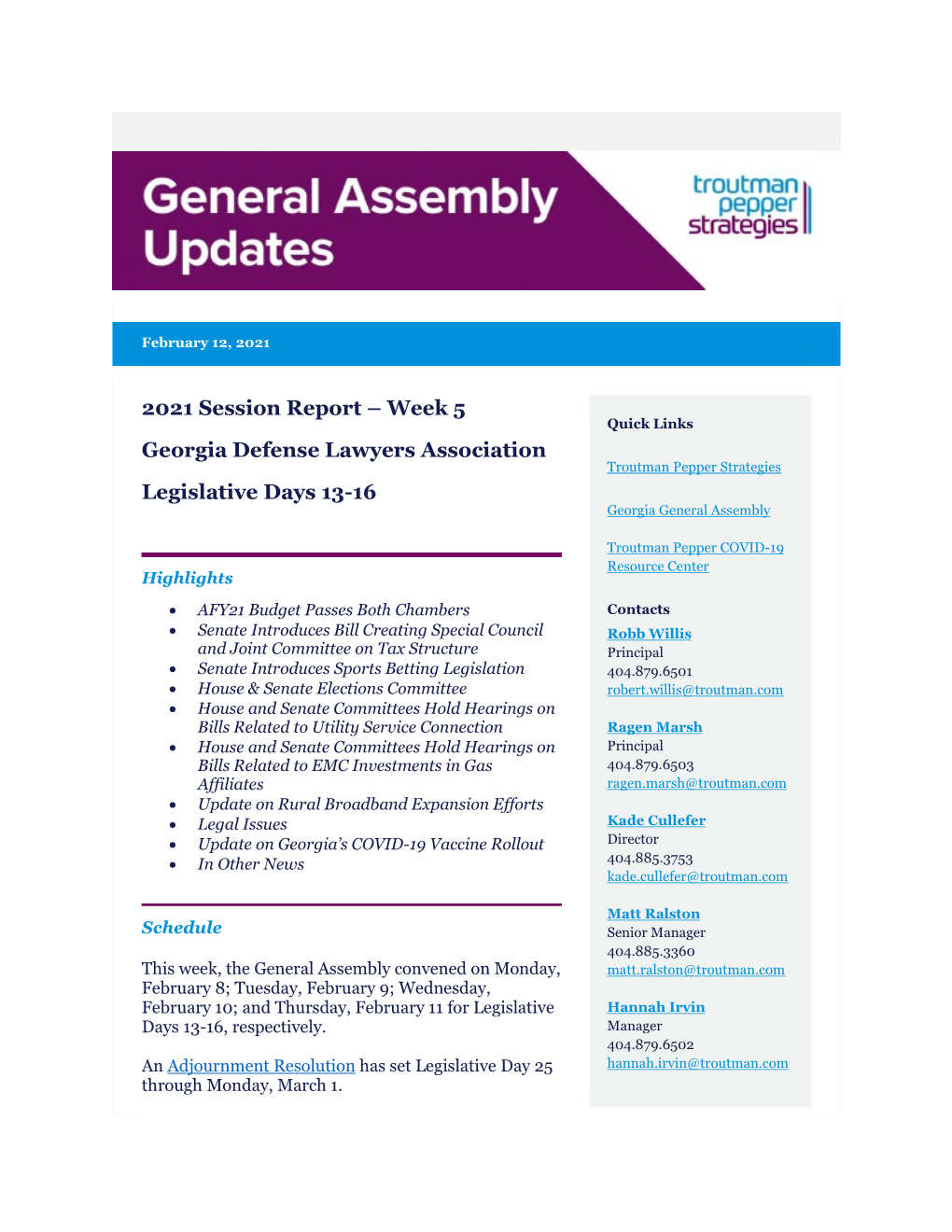2021 Session Report – Week 5 Georgia Defense Lawyers