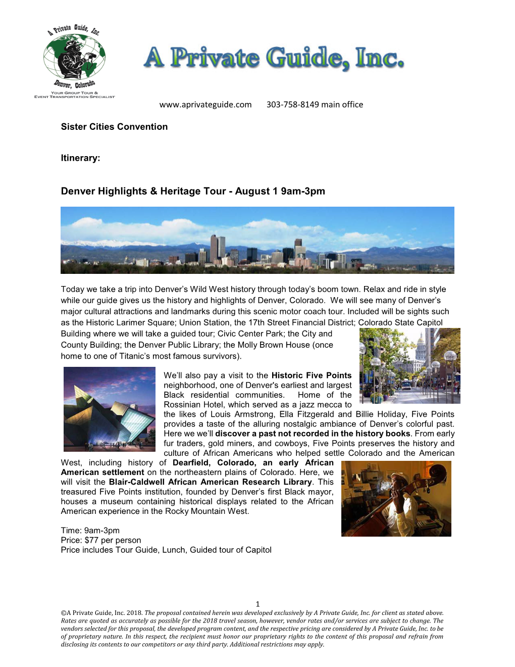 Denver Highlights & Heritage Tour