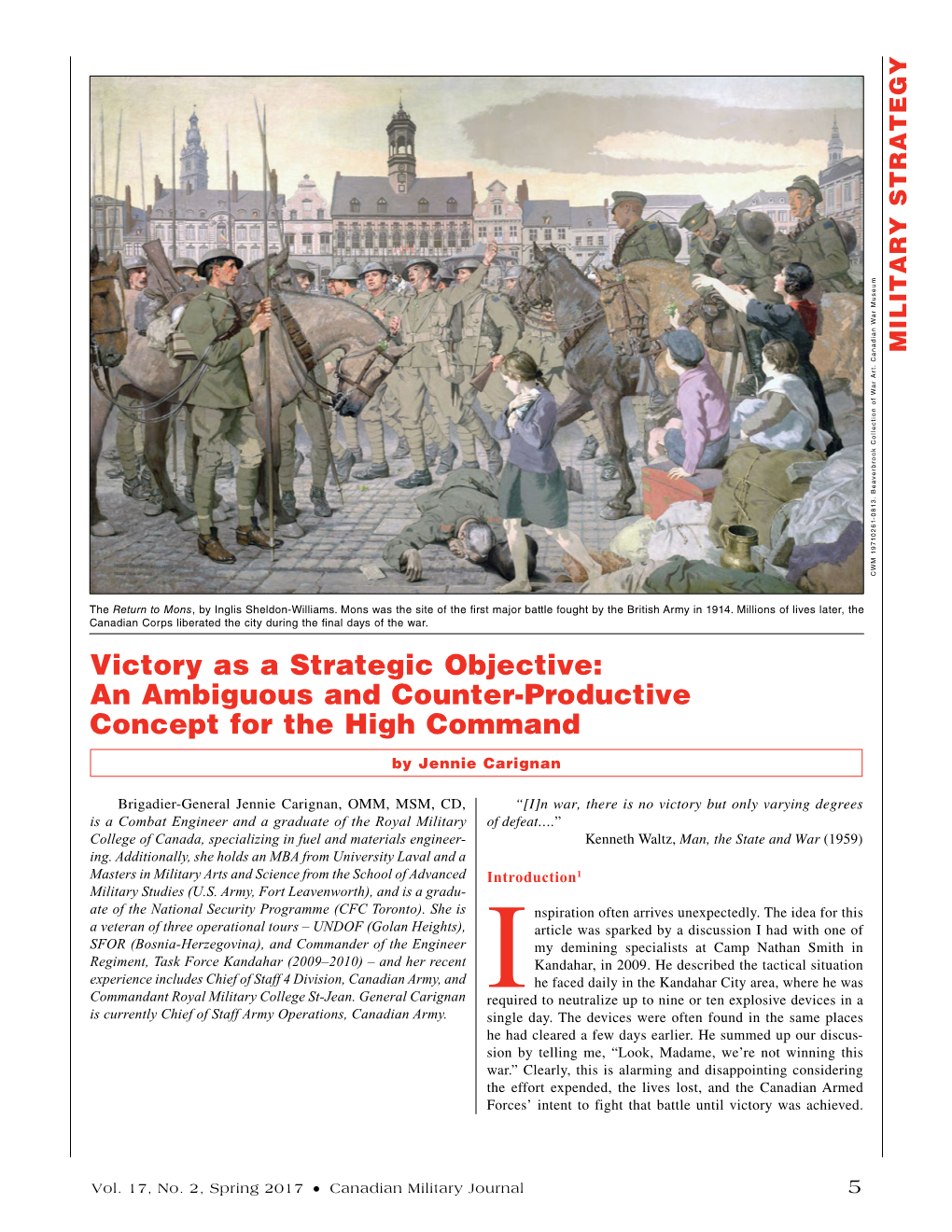 Victory As a Strategic Objective: an Ambiguous and Counter-Productive Concept for the High Command