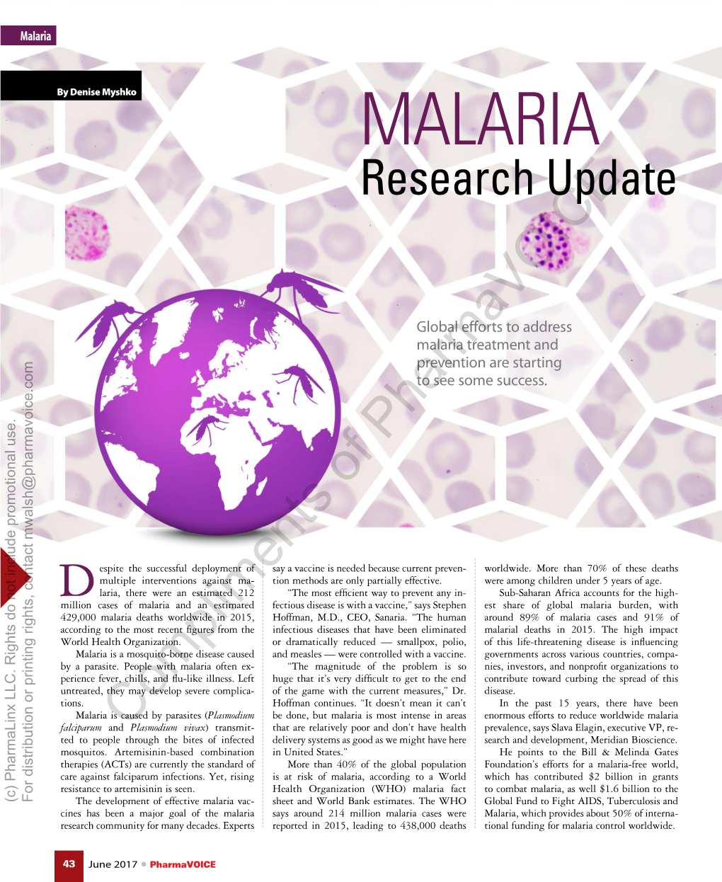 Malaria by Denise Myshko MALARIA Research Update