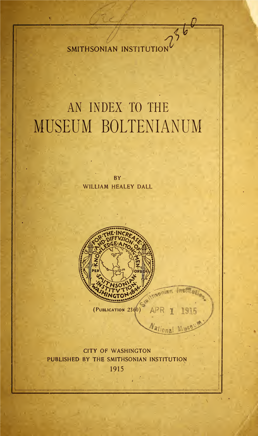 An Index to the Museum Boltenianum