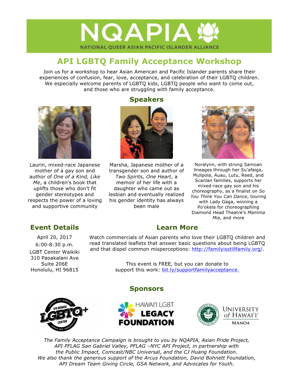 API LGBTQ Family Acceptance Workshop