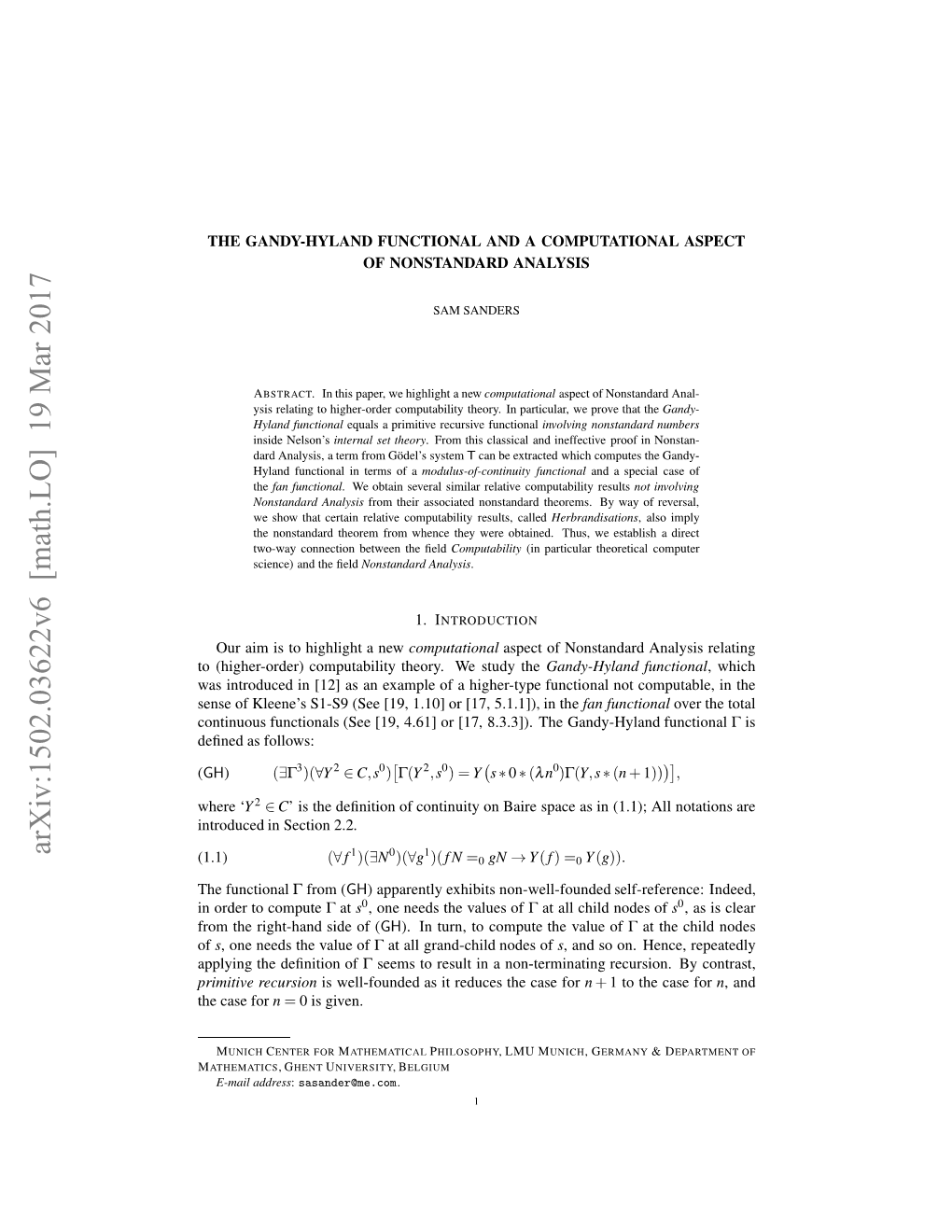 The Gandy-Hyland Functional and a Hitherto Unknown Computational