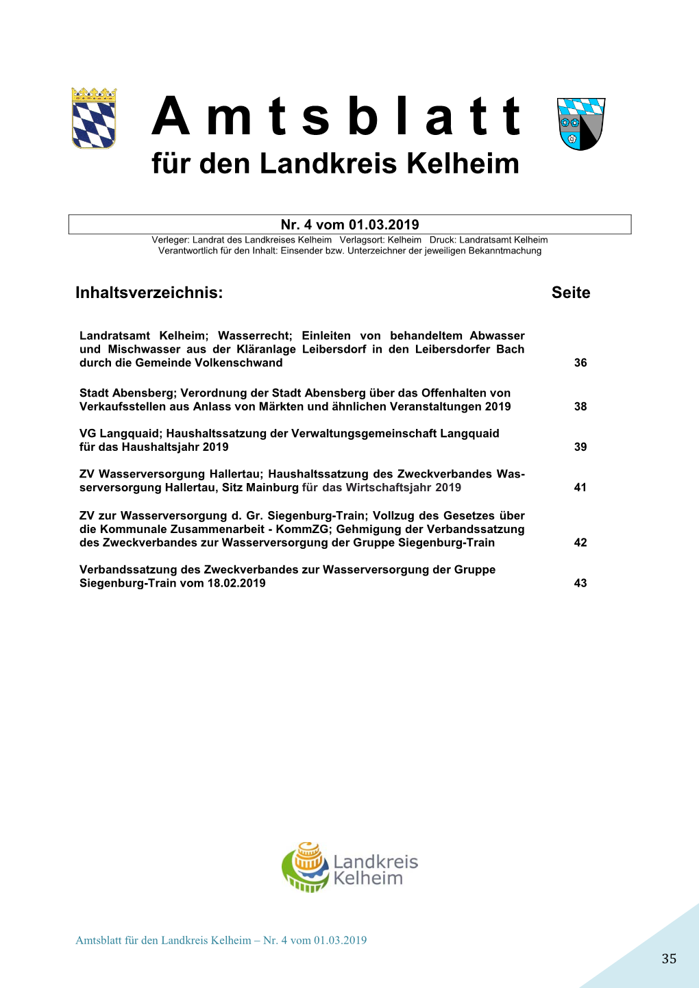 A M T S B L a T T Für Den Landkreis Kelheim