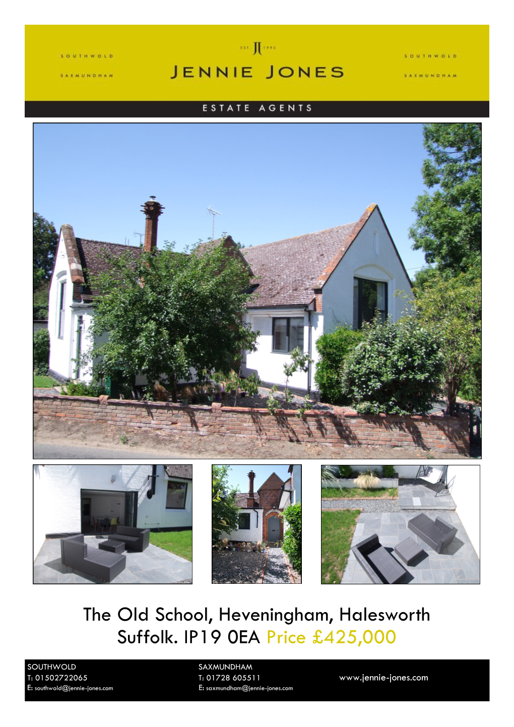 The Old School, Heveningham, Halesworth Suffolk. IP19 0EA Price £425,000