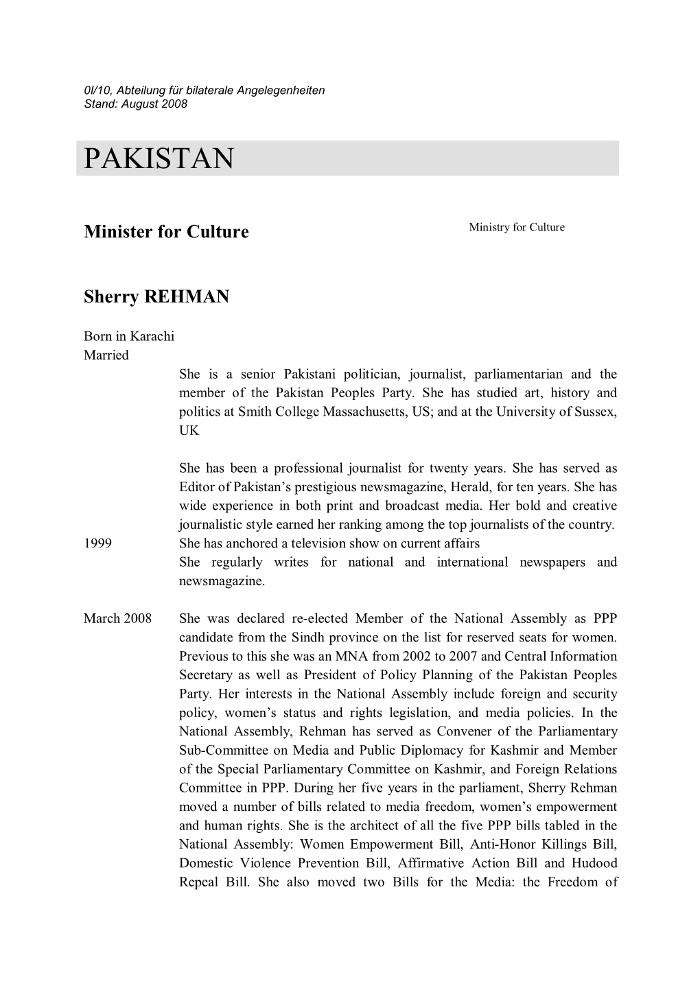 CV Sherry Rehman