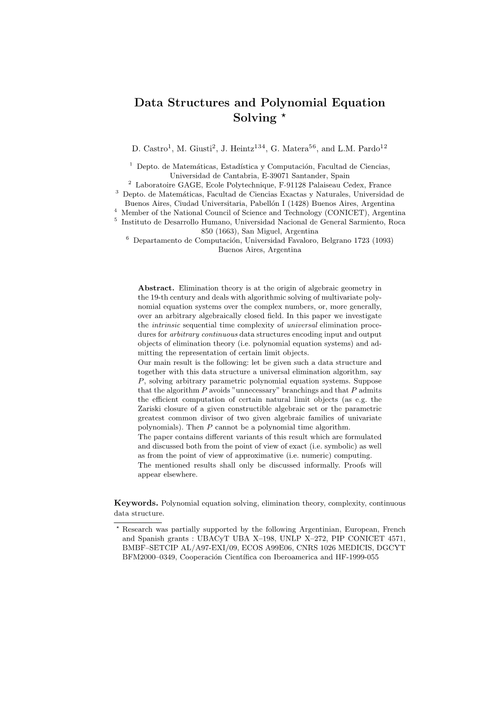 Data Structures and Polynomial Equation Solving *