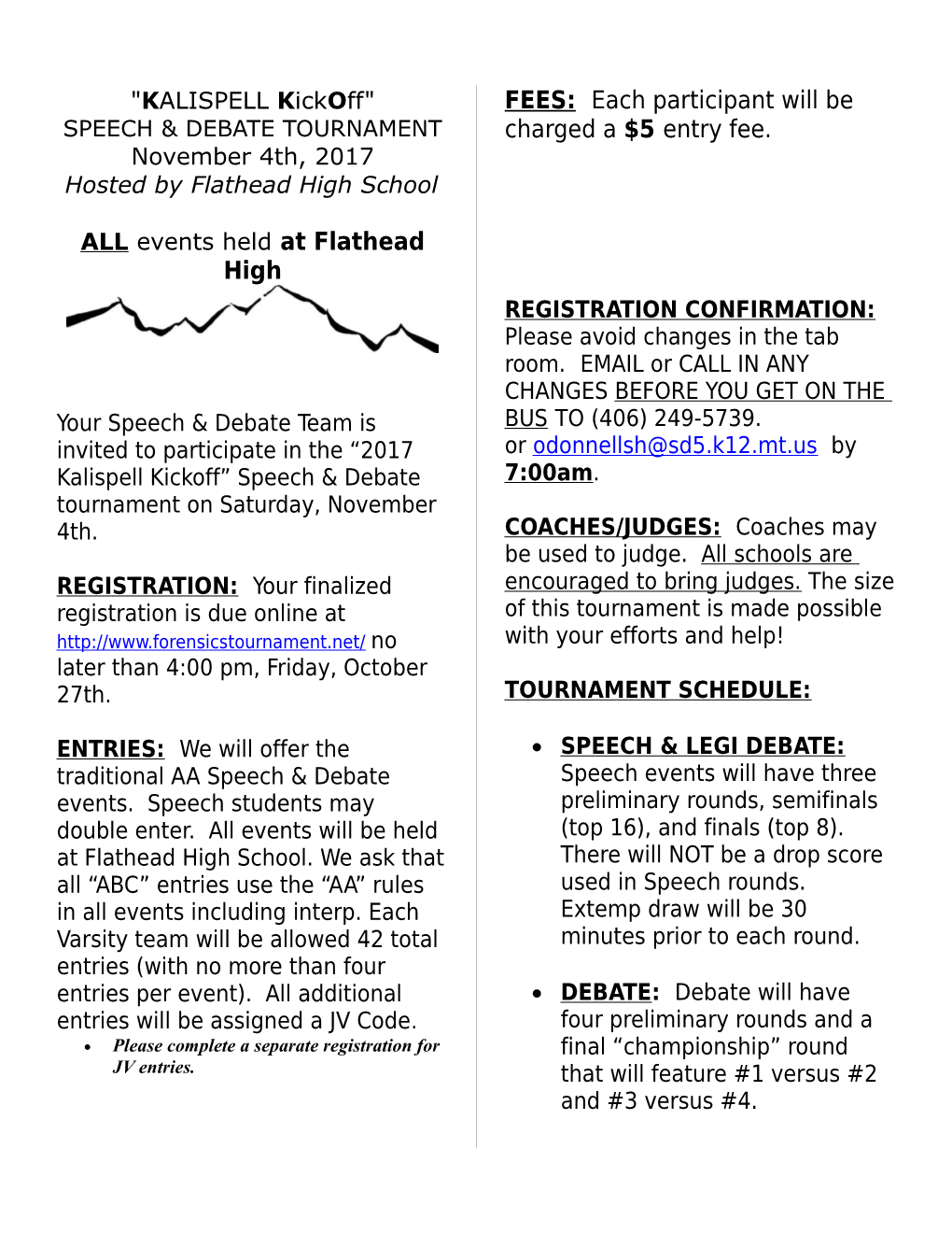 Flathead Forensics Kalispell Kick-Off