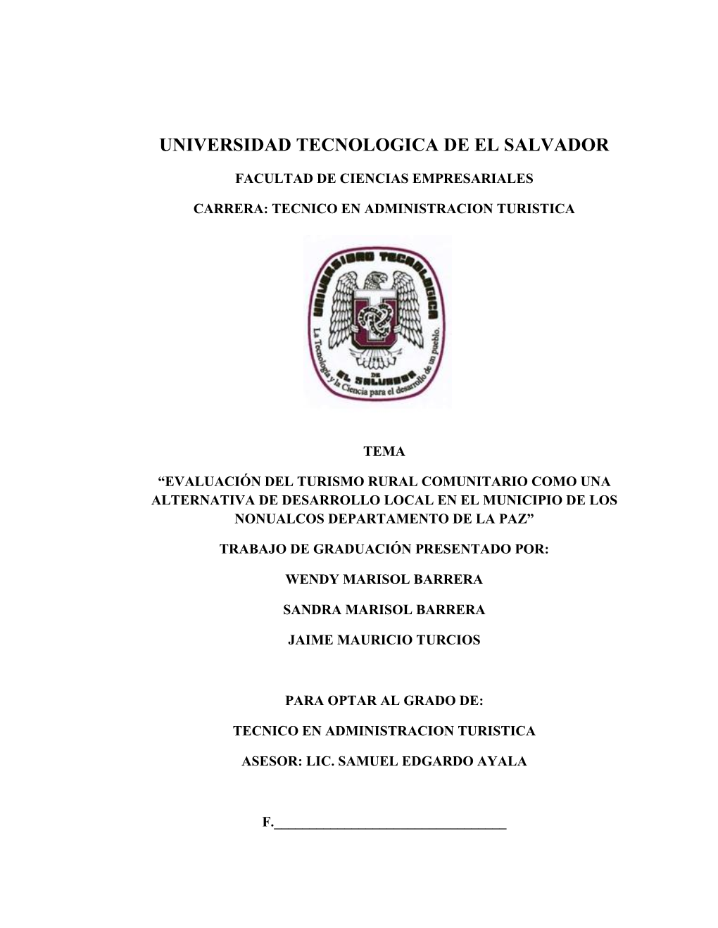 Universidad Tecnologica De El Salvador