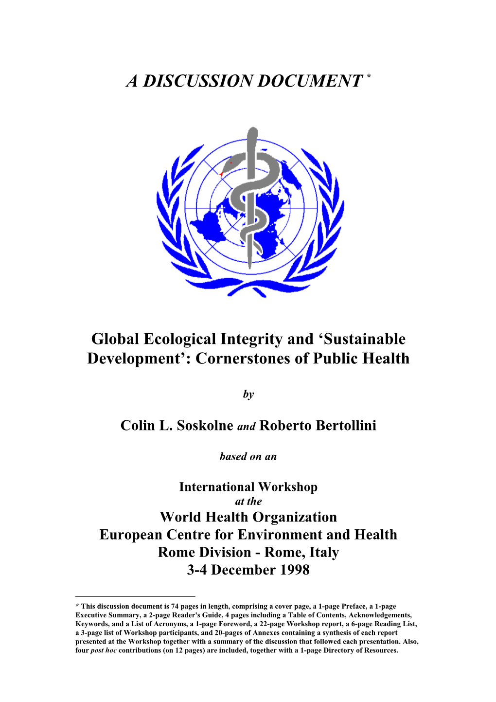 Global Ecological Integrity and 'Sustainable Development