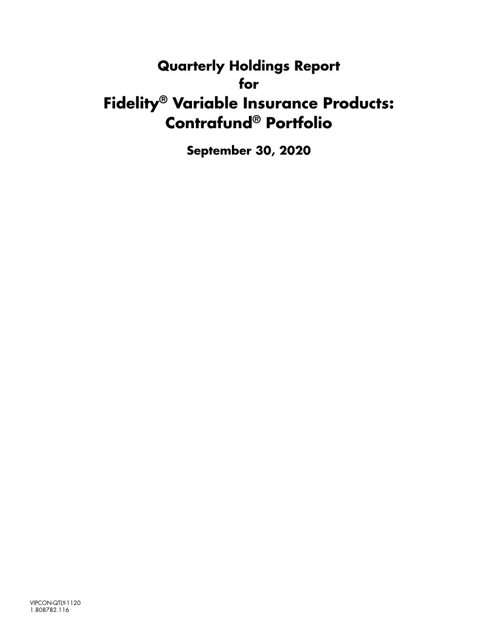 Fidelity® Variable Insurance Products: Contrafund® Portfolio