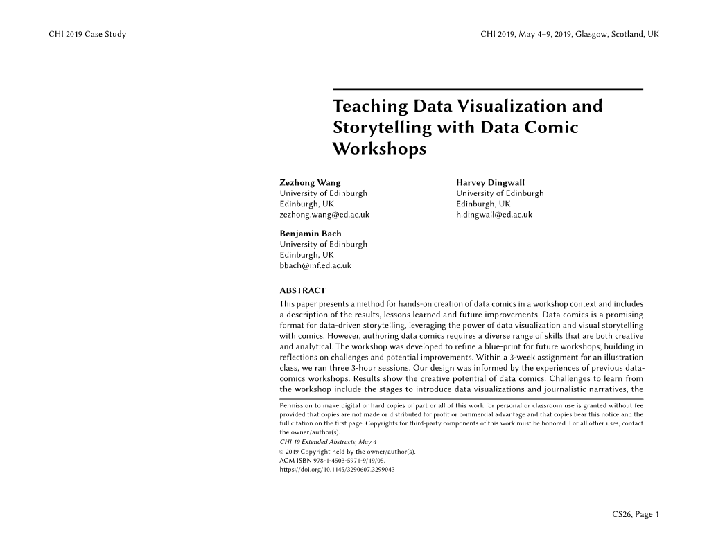 CS26 ~ Teaching Data Visualization and Storytelling with Data Comic