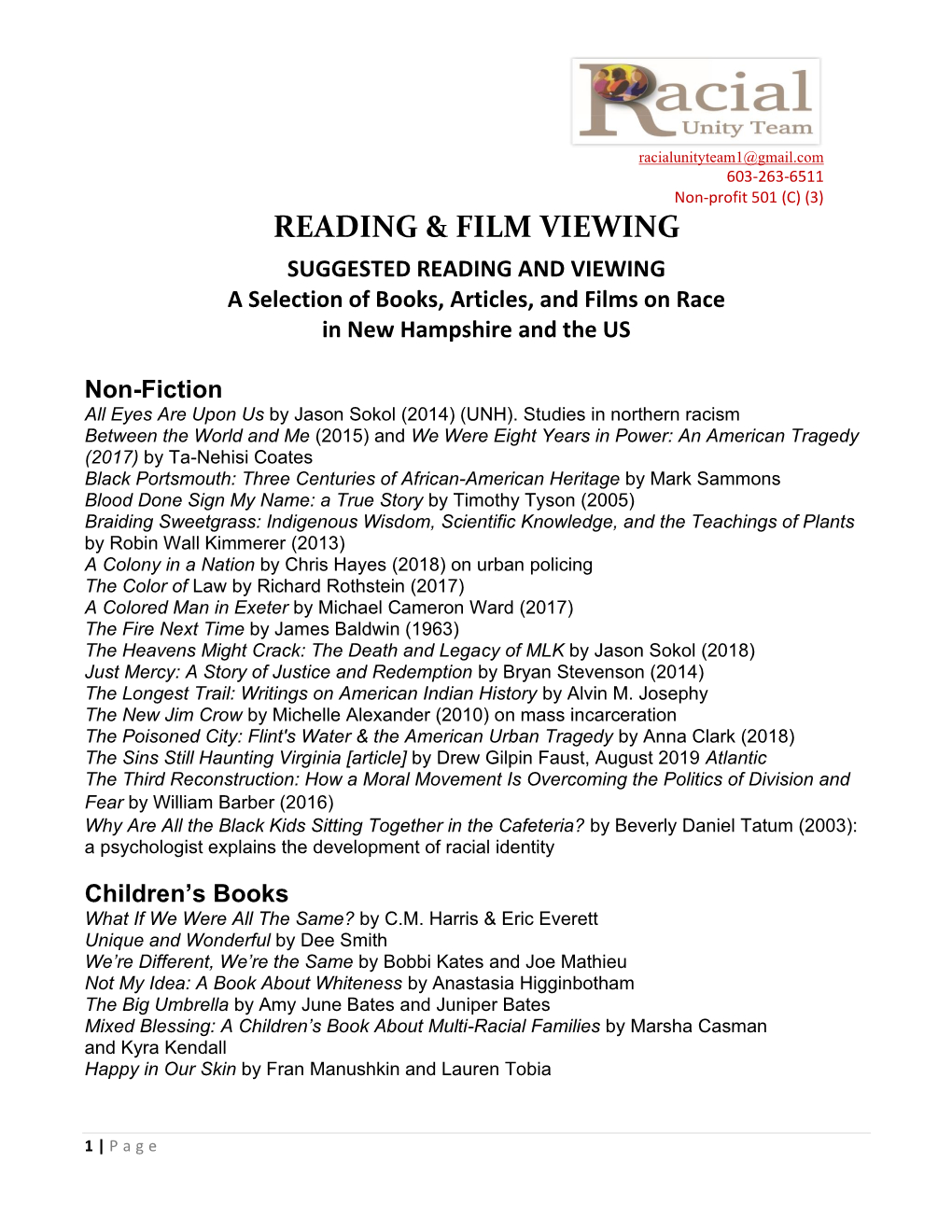 Reading & Film Viewing