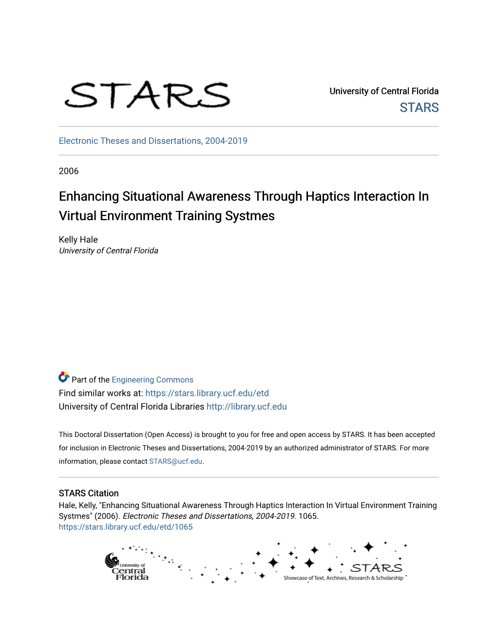 Enhancing Situational Awareness Through Haptics Interaction in Virtual Environment Training Systmes