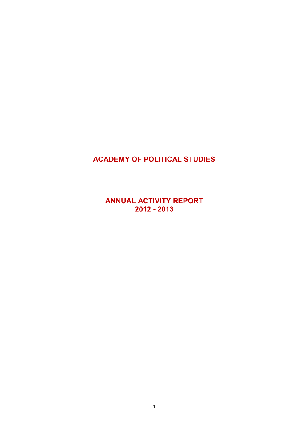 Academy of Political Studies