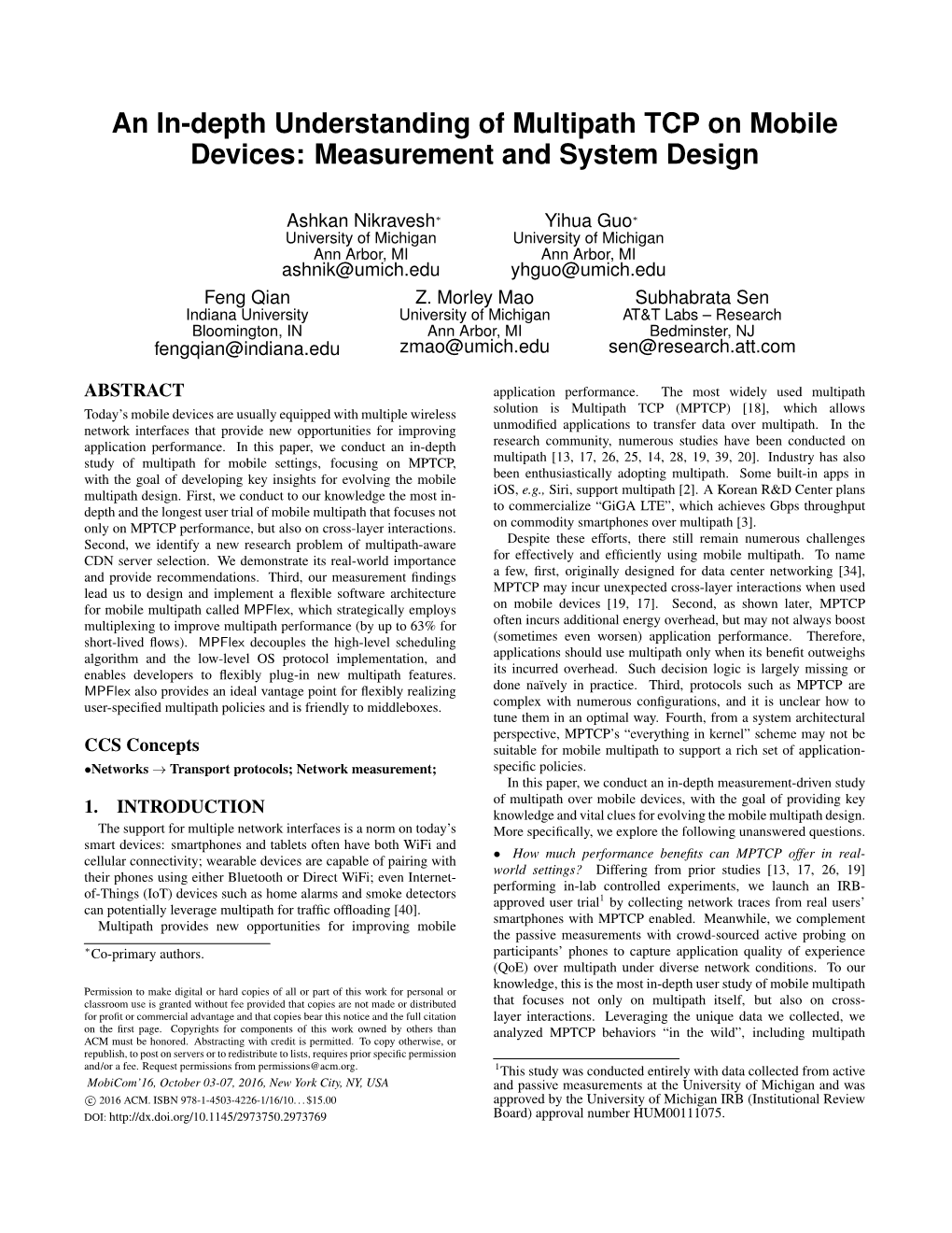 An In-Depth Understanding of Multipath TCP on Mobile Devices: Measurement and System Design