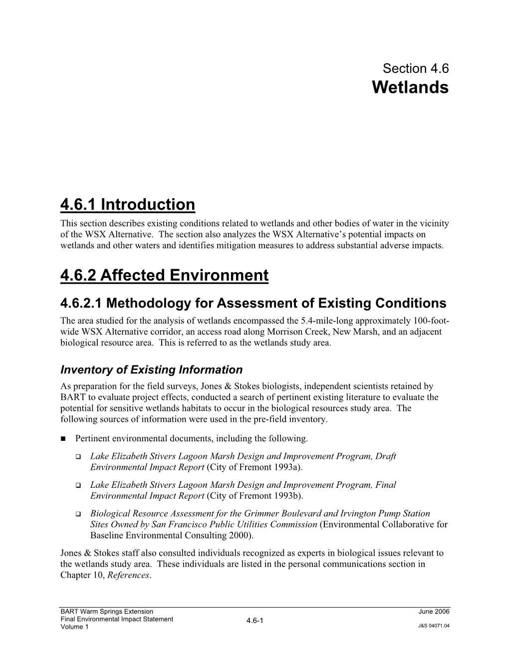 Section 4.6 Wetlands