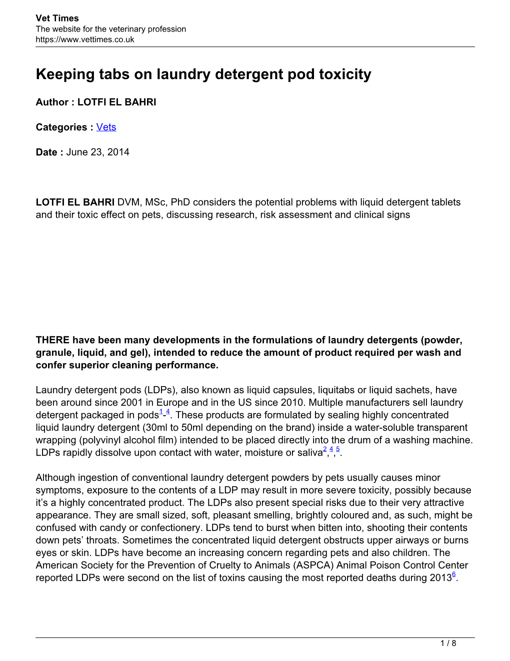 Keeping Tabs on Laundry Detergent Pod Toxicity