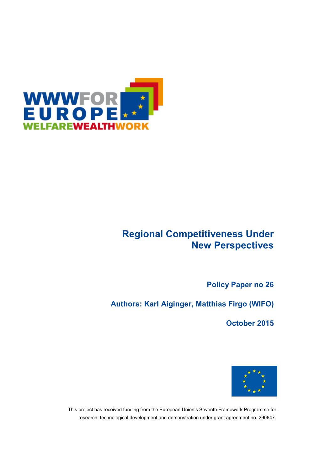 Regional Competitiveness Under New Perspectives