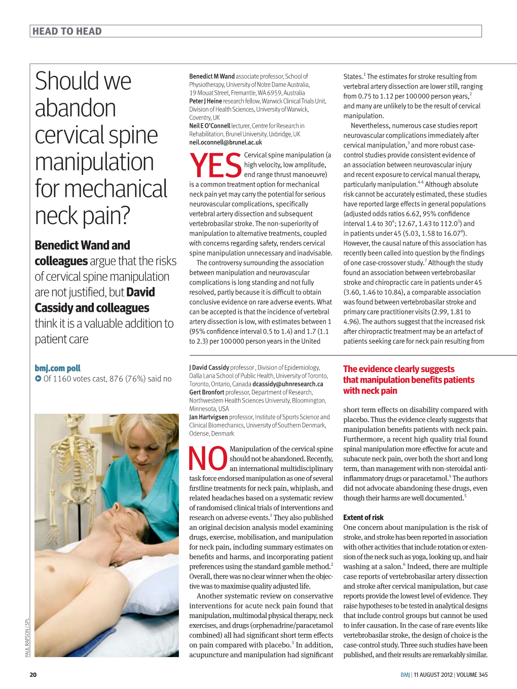 Should We Abandon Cervical Spine Manipulation for Mechanical Neck