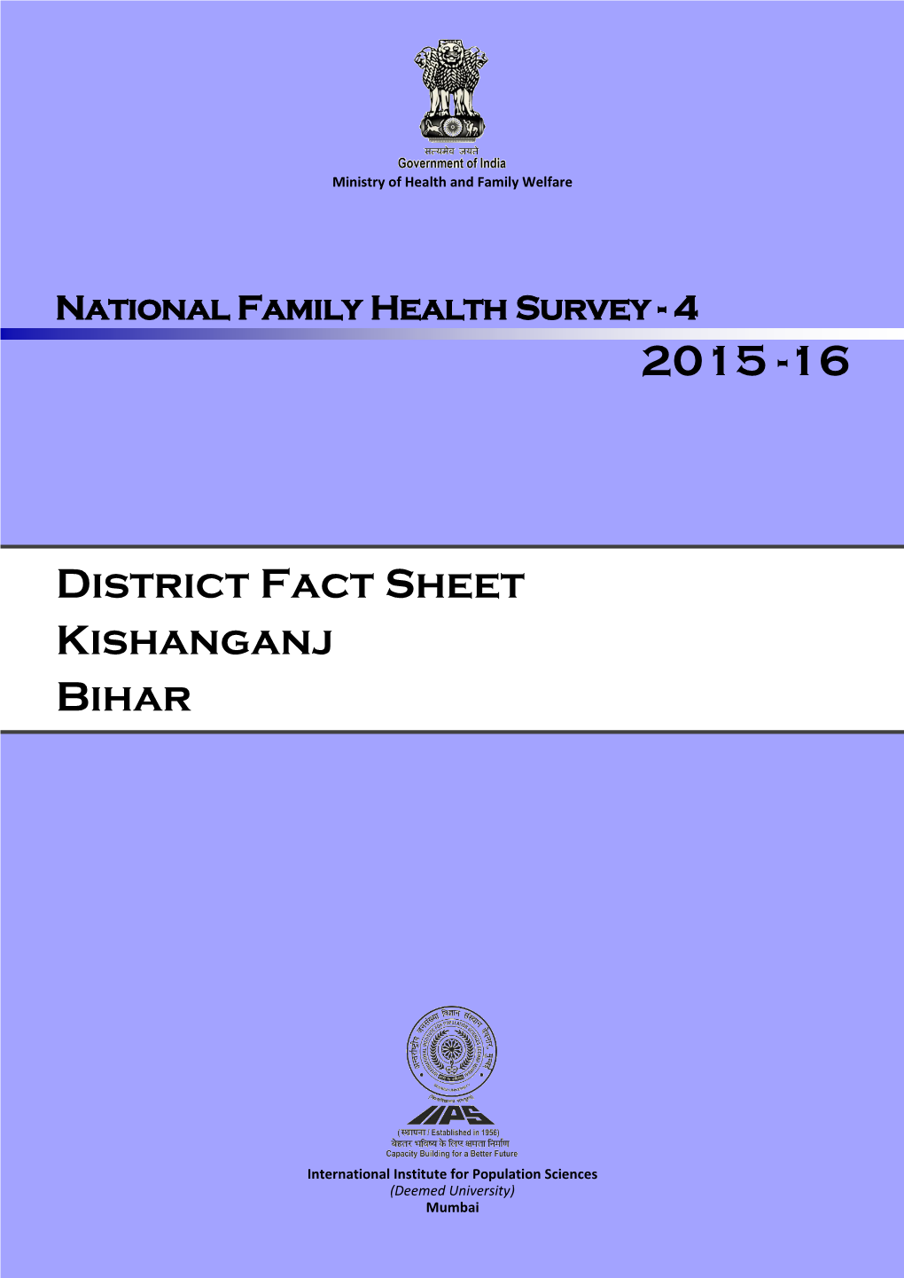 District Fact Sheet Kishanganj Bihar