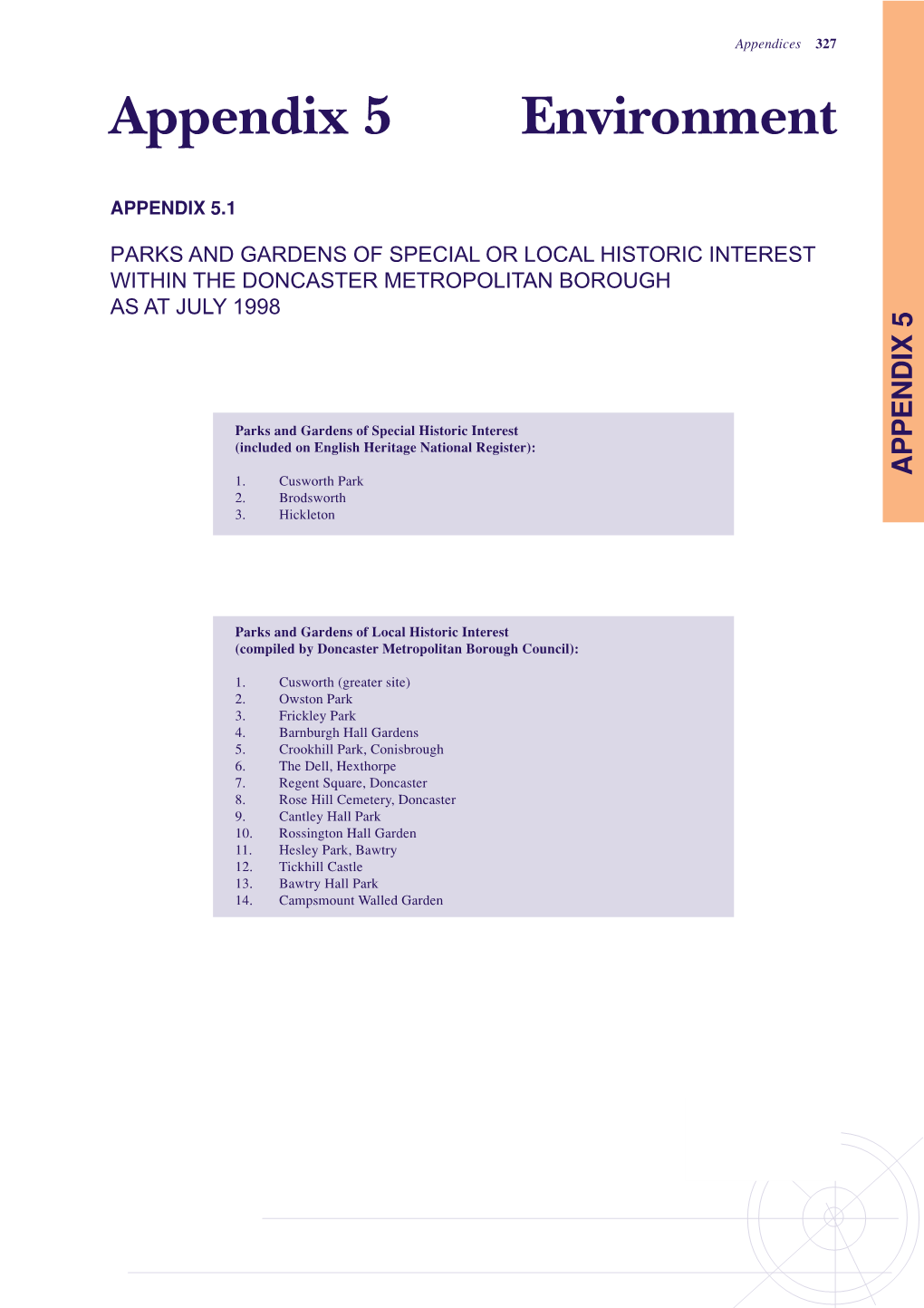 Appendix 5 Environment