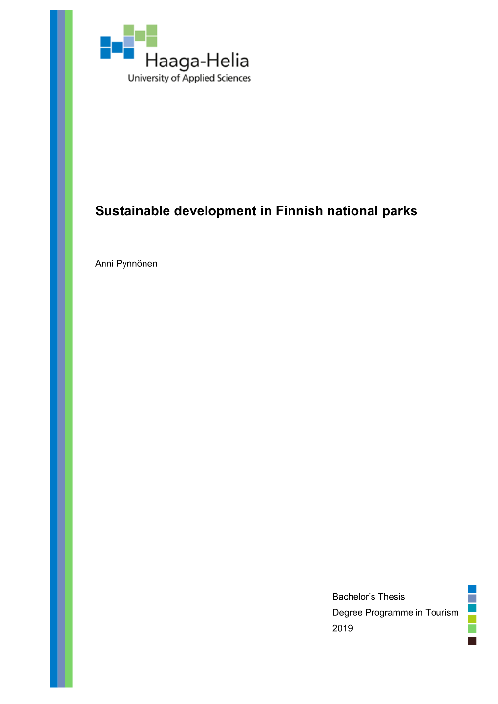 Sustainable Development in Finnish National Parks