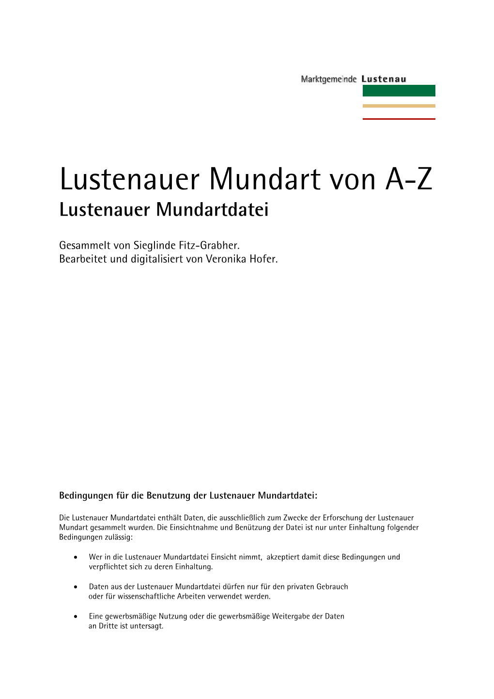 Lustenauer Mundart Von A-Z Lustenauer Mundartdatei